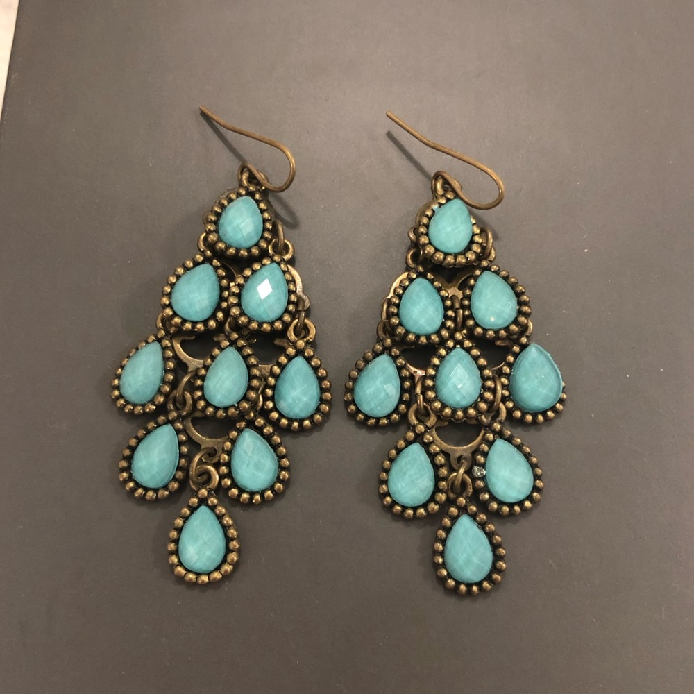 Turquoise chandelier statement earrings